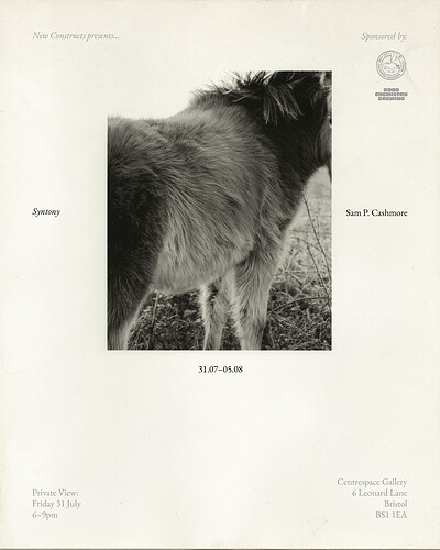 'Syntony' by Sam P. Cashmore. OPENING PARTY at Centrespace Gallery