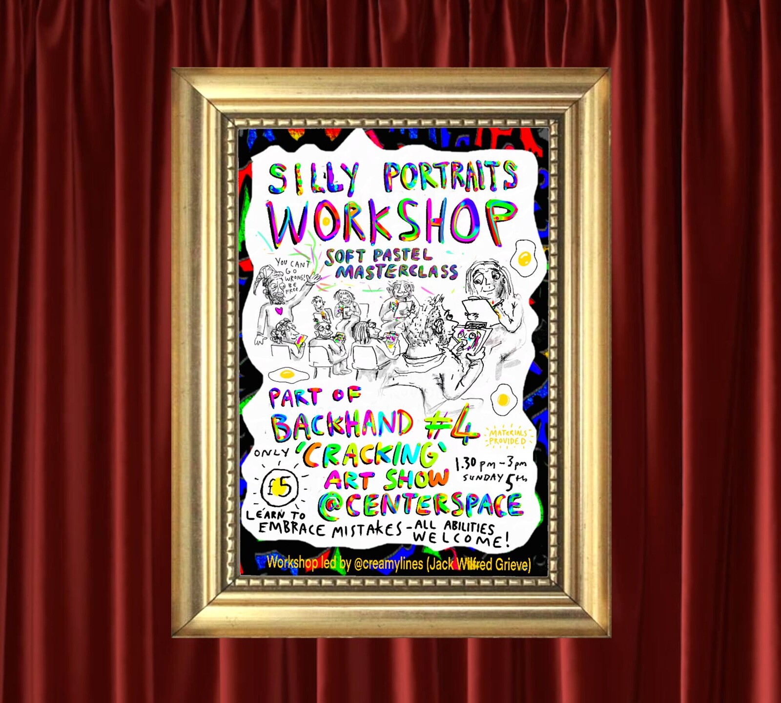 SILLY PORTRAITS with @CREAMYLINES: Experimental caricature workshop at Centrespace Gallery