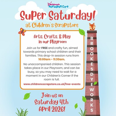 Super Saturday April 2026 at Children's Scrapstore