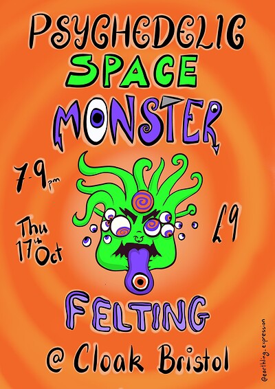 Psychedelic Space Monster Needle Felting at Cloak