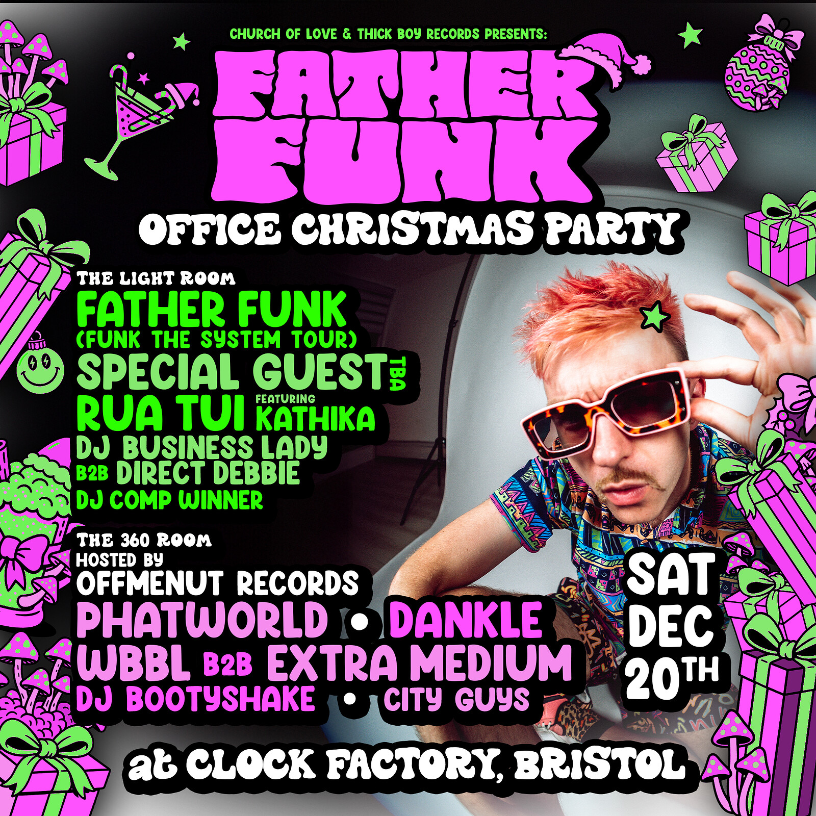 Church of Love vs Thick Boy: FATHER FUNK: Office Christmas Party at Clock Factory