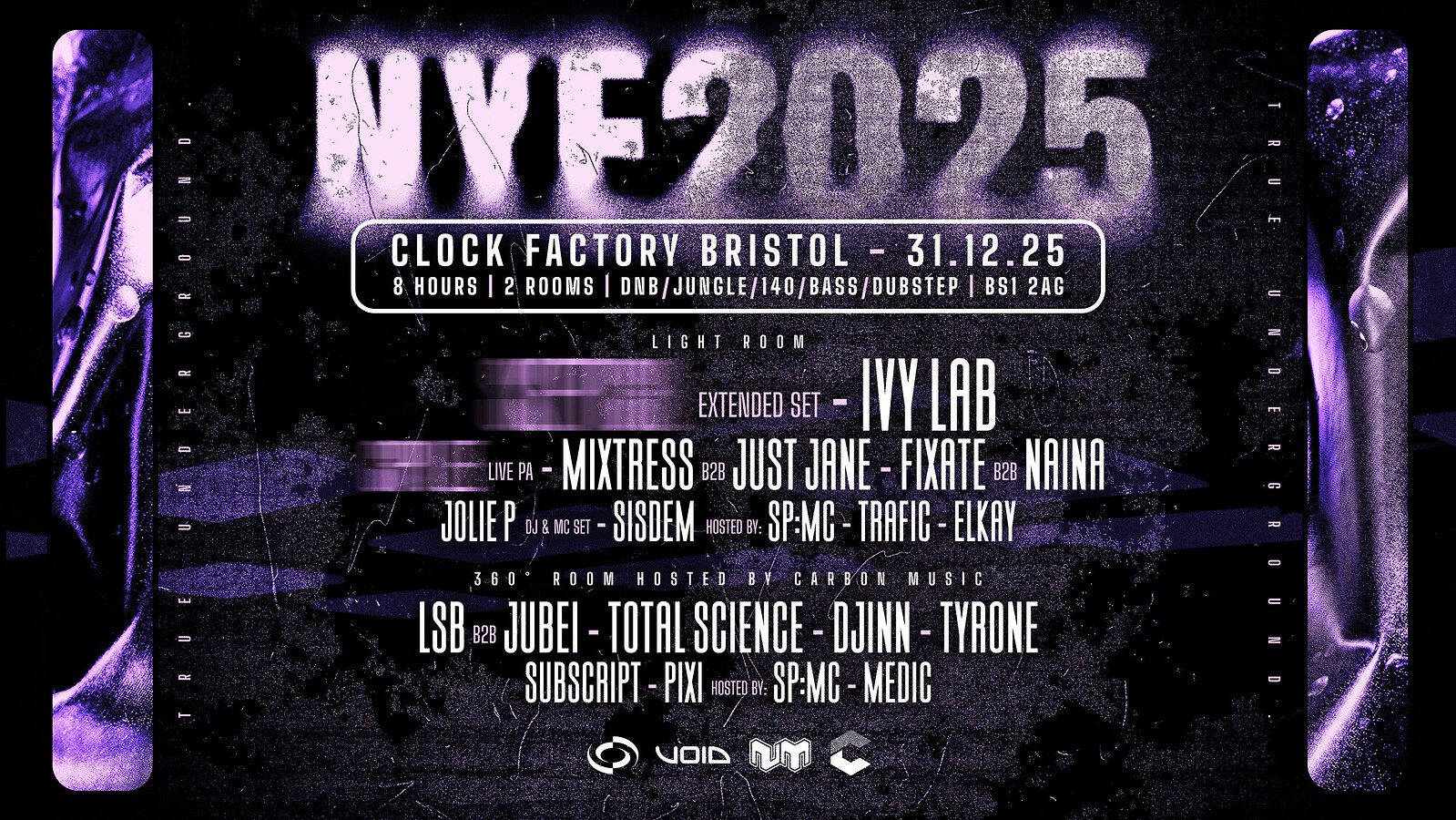 Clock Factory NYE • TRUE UNDERGROUND at Clock Factory