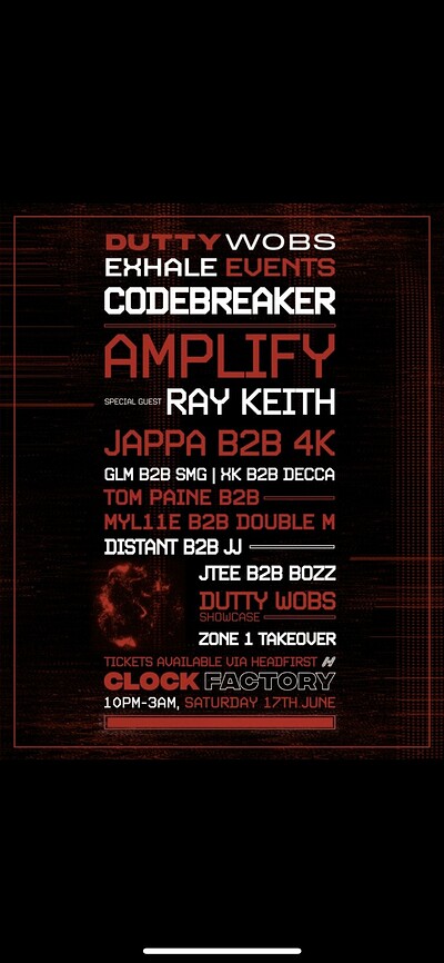 CODEBREAKER - Amplify, Ray Keith, Jappa, 4K, at Clock Factory