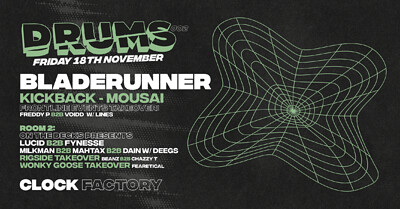 DNB FREE RAVE: BLADERUNNER & EVIL B at CLOCK FACTORY