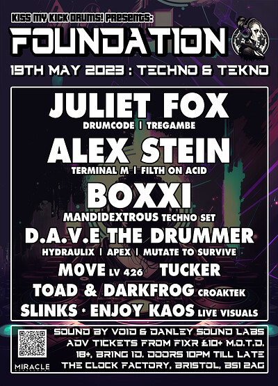 KMKD Present Foundation - Juliet Fox & Alex Stein at Clock Factory