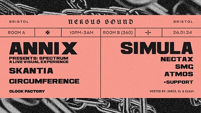 Neksus Sound Bristol • Simula, Annix, Skantia at Clock Factory