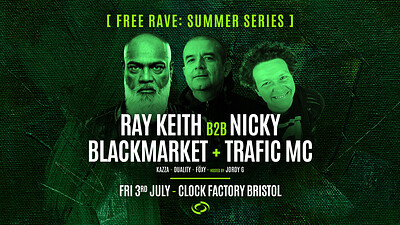 Rave  • Ray Keith B2B Nicky Blackmarket + Traffic at Clock Factory