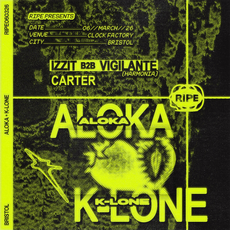 RIPE Presents: Aloka, K-Lone at Clock Factory