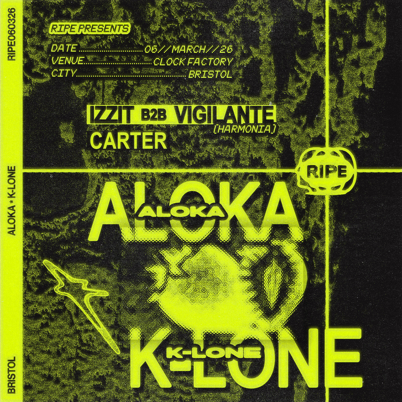RIPE Presents: Aloka, K-Lone at Clock Factory