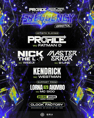 Solar Sounds X Frequency - Bristol at Clock Factory
