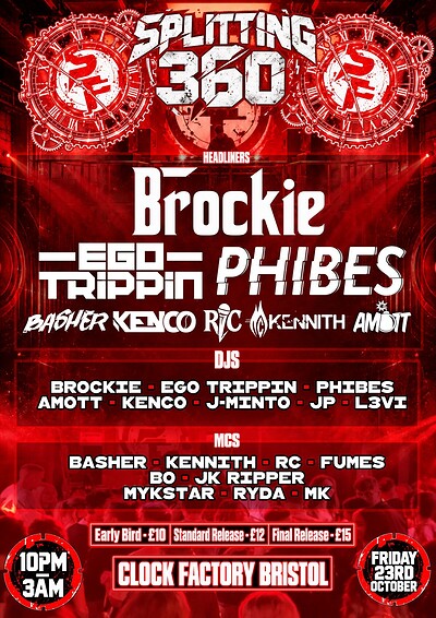 Splitting 360 Brockie Phibes Ego Trippin at Clock Factory