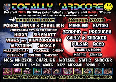 TOTALLY ‘ARDCORE 20th birthday celebrations at Clock Factory