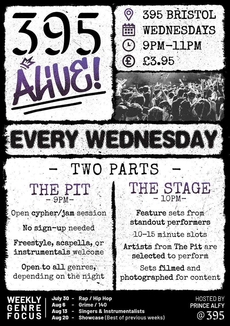 395 alive Phase 2: 140s/Grime/Garage at Club395