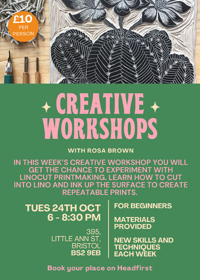 Creative Workshop: Linocut printmaking at 395