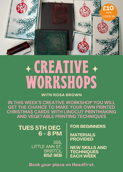 Linocut Printmaking: Christmas cards at 395