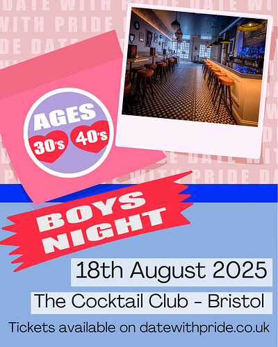 Boys Night - LGBTQ+ Speed Dating Bristol at Cocktail Club Corn Street Bristol