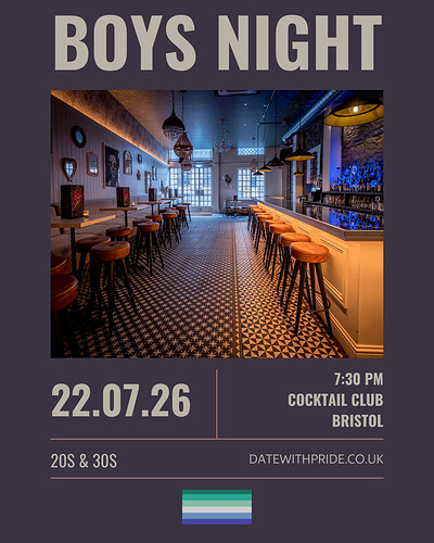 Boys Night - LGBTQ+ Speed Dating Bristol at Cocktail club corn street