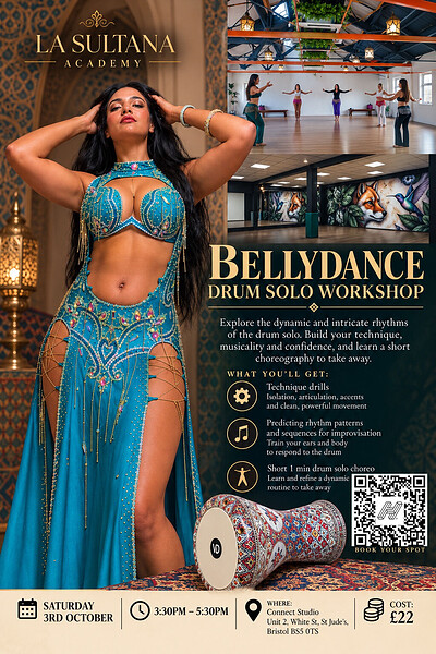 Bellydance Drum Solo Workshop at Connect Studio, Unit 2, White St St Jude’s Bristol BS5 0TS