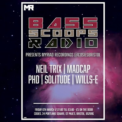 Bass Scoops Radio Presents Myriad Recordings at Cosies