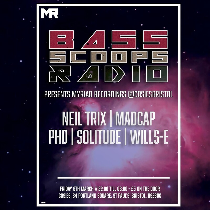 Bass Scoops Radio Presents Myriad Recordings at Cosies