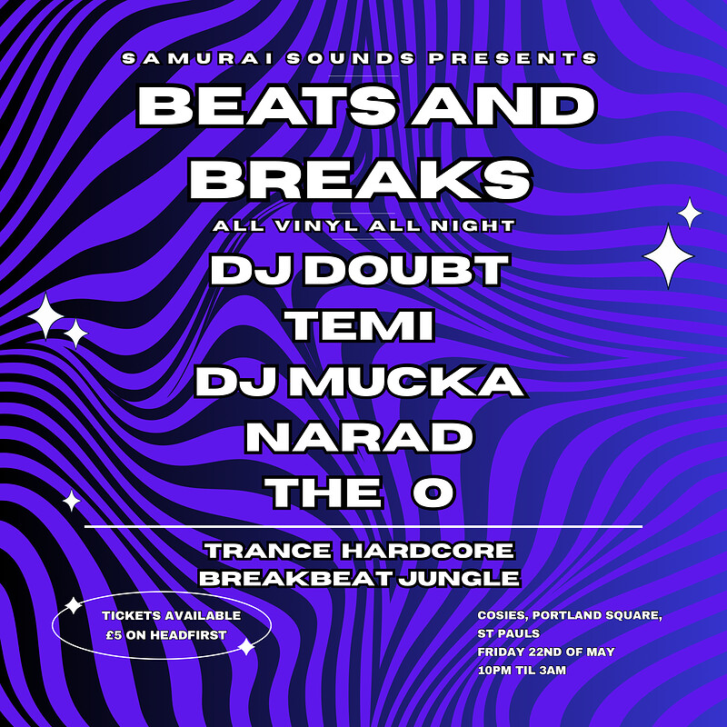 Beats and Breaks - All Vinyl Jungle Night at Cosies