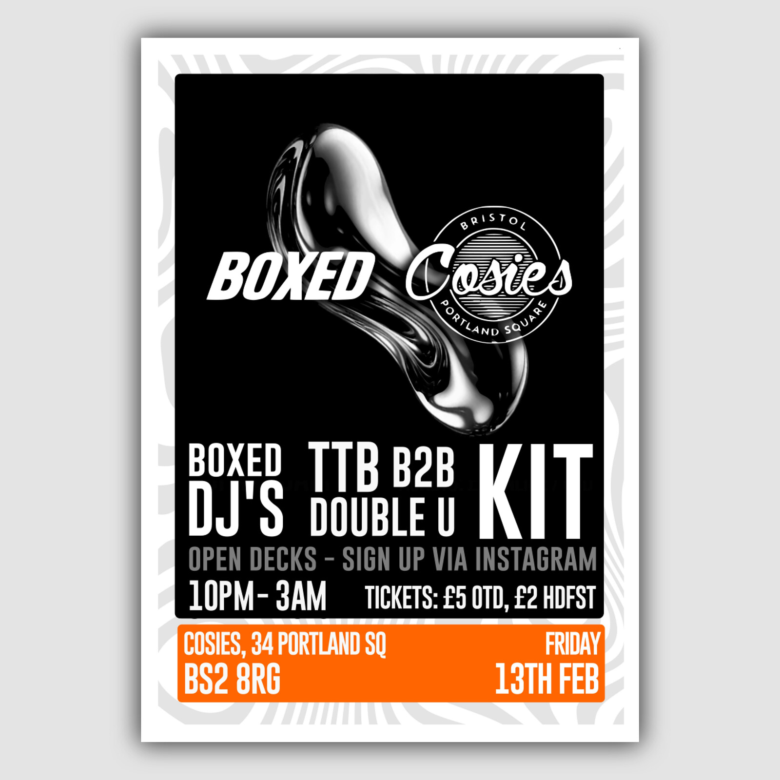 Boxed w/ DJ Kit, TTB B2B Double U & Boxed DJ's + OPEN DECKS at Cosies