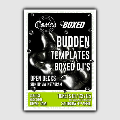 Boxed x Cosies w/ Budden & Templates + OPEN DECKS at Cosies
