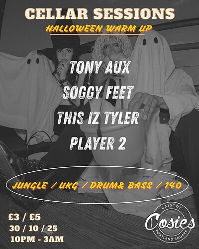 CELLAR SESSIONS : HALLOWEEN WARM UP at Cosies