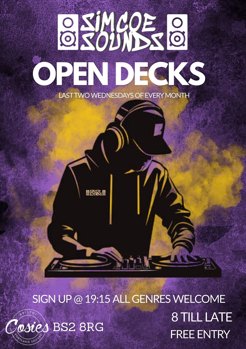 COSIES X SIMCOE SOUNDS : OPEN DECKS at Cosies