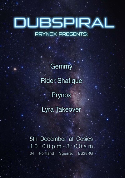 Dubspiral: Prynox Presents at Cosies