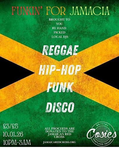 FUNKIN' FOR JAMAICA at Cosies