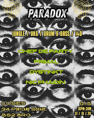 PARADOX HALLOWEEN TAKEOVER at Cosies