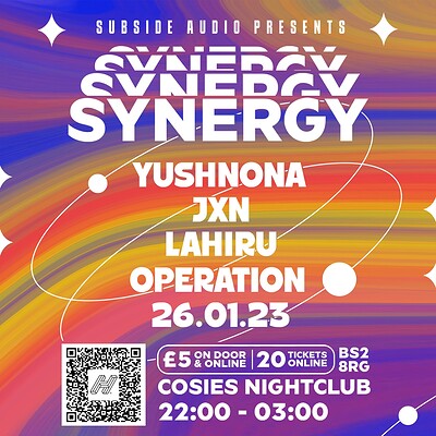 Subside Audio Presents: SYNERGY at Cosies