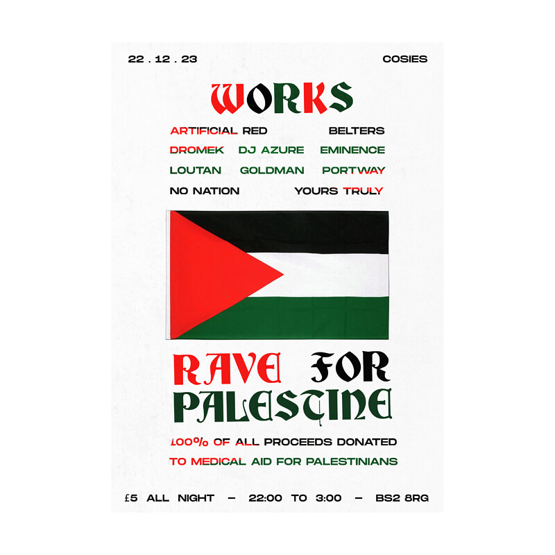 WORKS: RAVE FOR PALESTINE at Cosies
