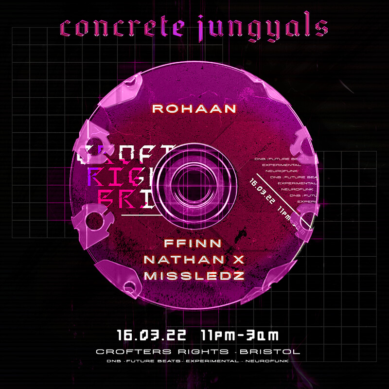 CJ Presents: ROHAAN, FFINN, NATHAN X & MISSLEDZ at Crofters Rights