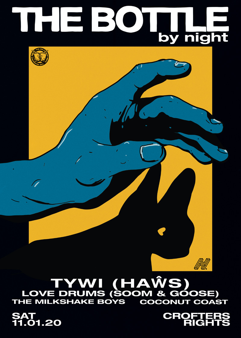 The Bottle by night w/ Tywi, Love Drums & TMB at Crofters Rights