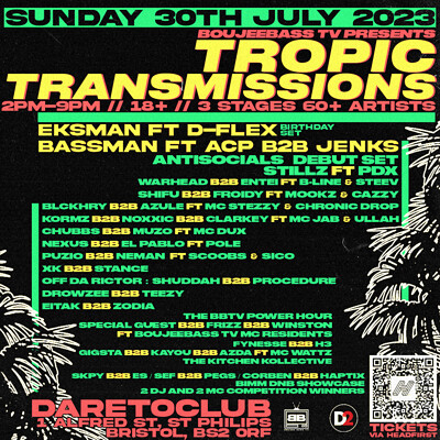 BOUJEEBASS TV PRESENTS TROPIC TRANSMISSIONS at Dare to Club