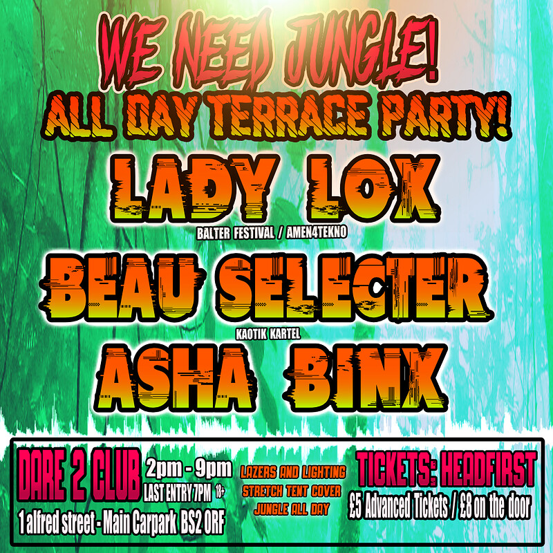 Jungle terrace day party Lady Lox - Asha Binx at Dare to Club