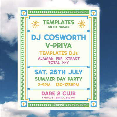Templates on the Terrace: DJ Cosworth, V-Priya, + Templates DJs at Dare to Club