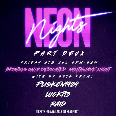 Neon Nights Bristol only dedicated Synthwave night at Death Disco