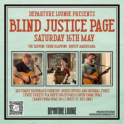 Blind Justice Page at Departure Lounge