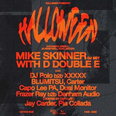 Document Presents: Halloween | Mike Skinner, D Double E & more at DOCUMENT