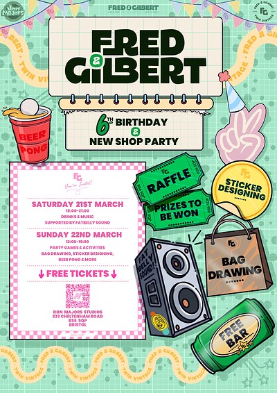 Fred & Gilbert's 6th Birthday and New Shop Party at Don Majors Studios