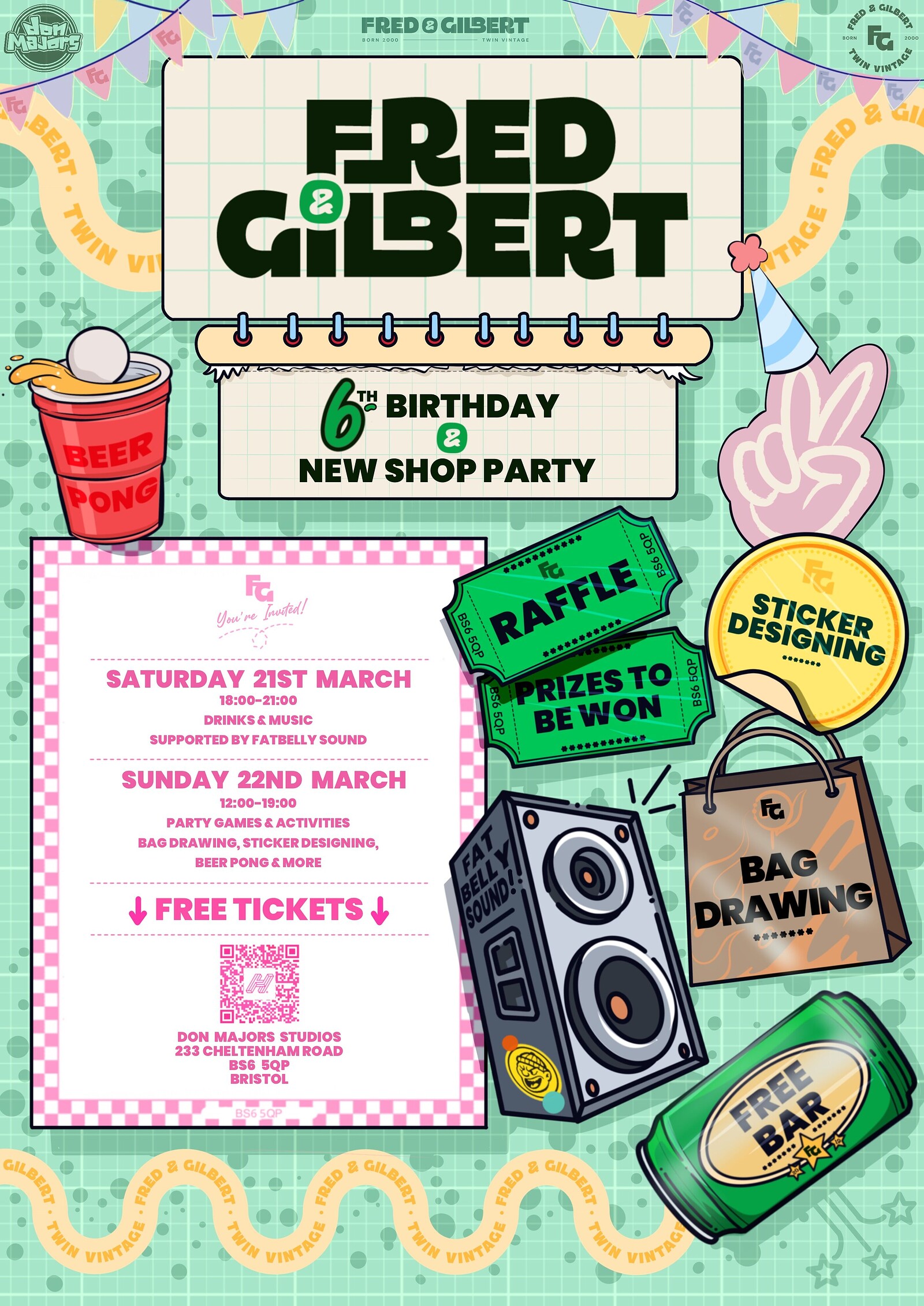 Fred & Gilbert's 6th Birthday and New Shop Party at Don Majors Studios