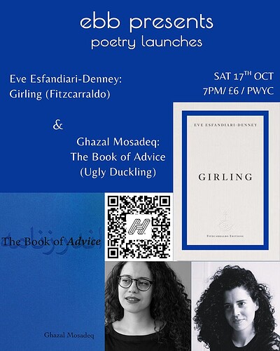 Eve Esfandiari-Denney: *Girling* & Ghazal Mosadeq: *The Book of Advice* at East Bristol Books