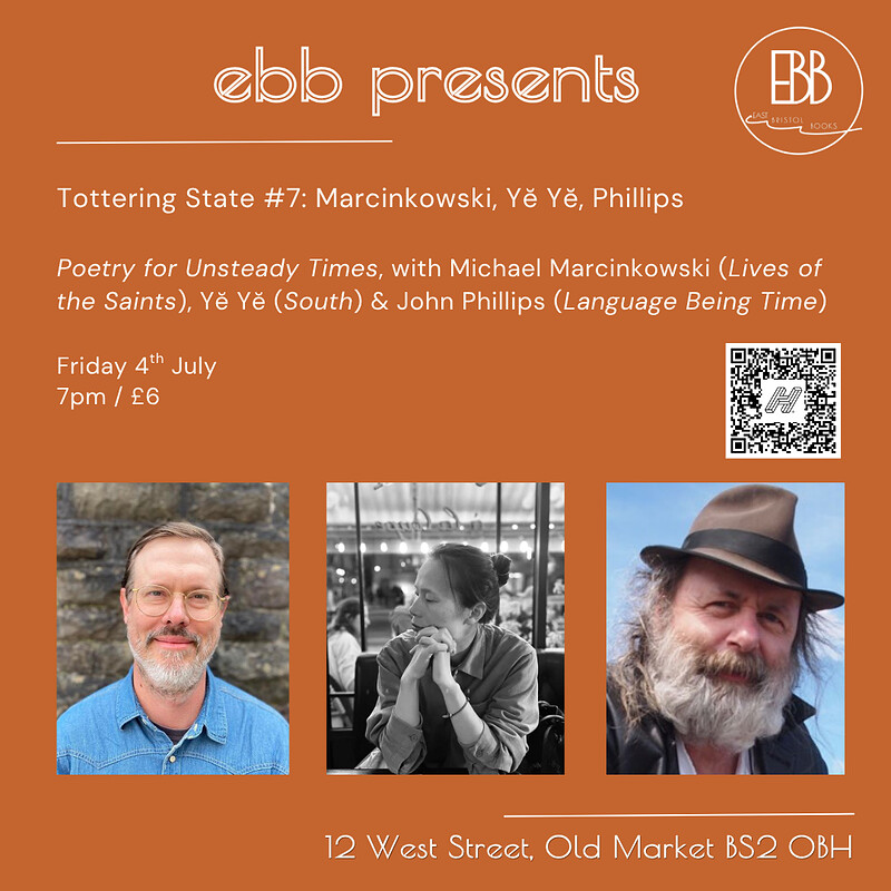 Tottering State #7: Marcinkowski, Yě Yě, Phillips at East Bristol Books