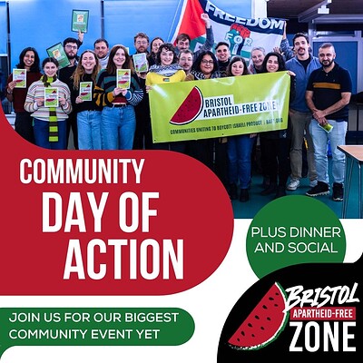 BAFZ Community Day of Action for Palestine at Easton Community Centre (Rally) & St Werburgh's Community Center (FEAST!)