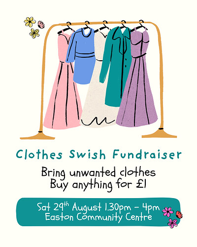 Clothes Swish Fundraiser at Easton Community Centre