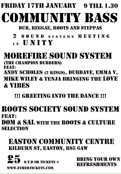 Community Bass at Easton Community Centre