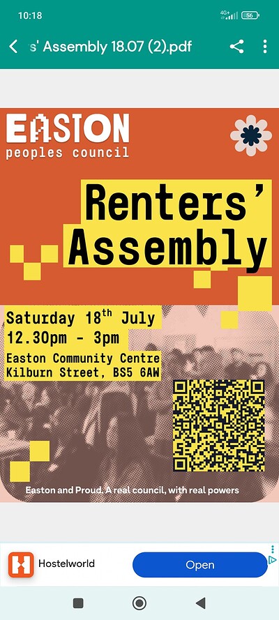 EPC: Renter's Assembly at Easton community Centre